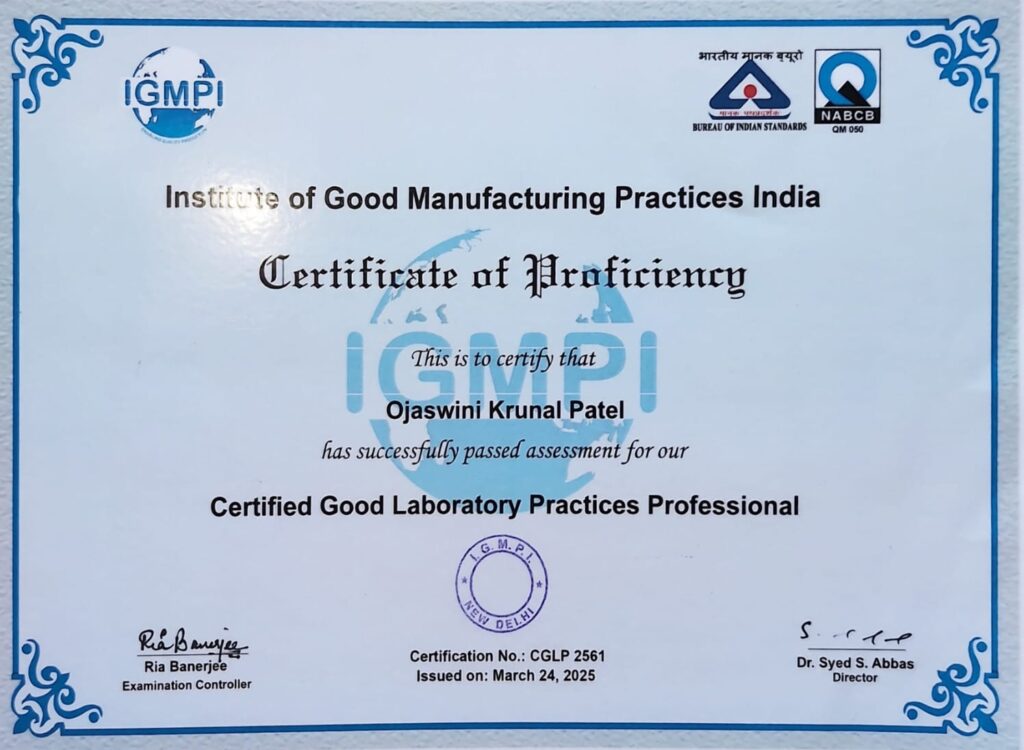 Certified GLP prefessional